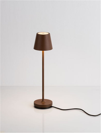 Lampa de masa portabila PETIT, rust brown, 2W, IP 54 H 28 cm, Nova Luce