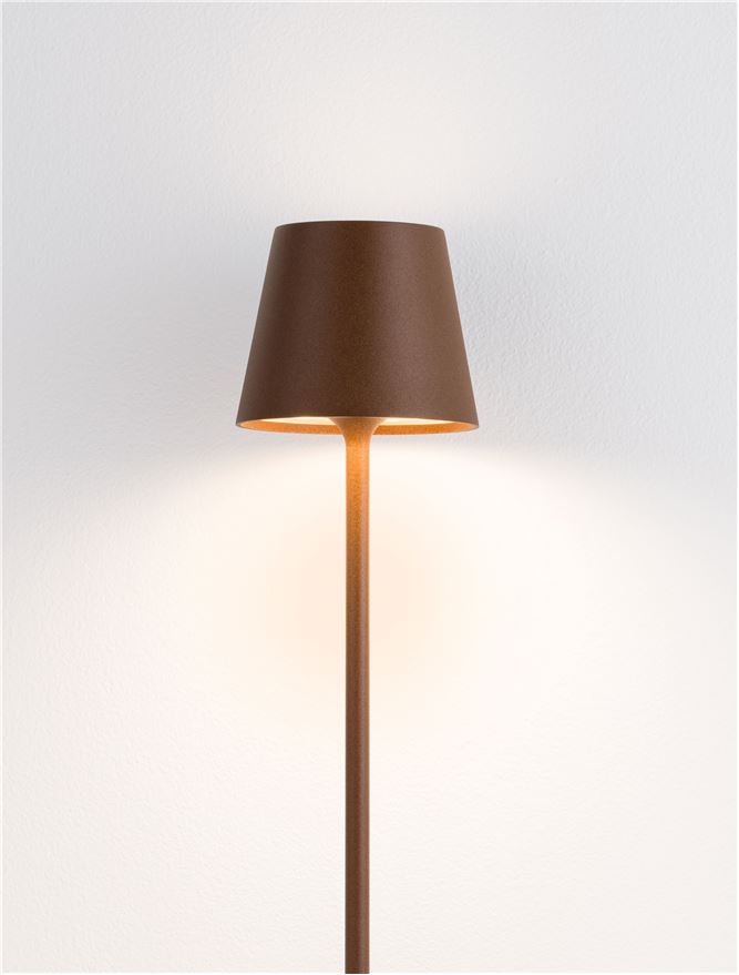 Lampa de masa portabila PETIT, rust brown, 2W, IP 54 H 28 cm, Nova Luce