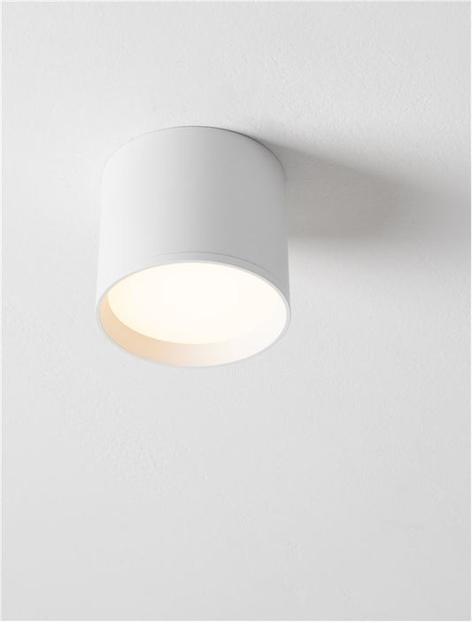 Plafoniera ZIAZA Sandy White Aluminium Led 10W 3000K Diam: 10 cm Nova Luce