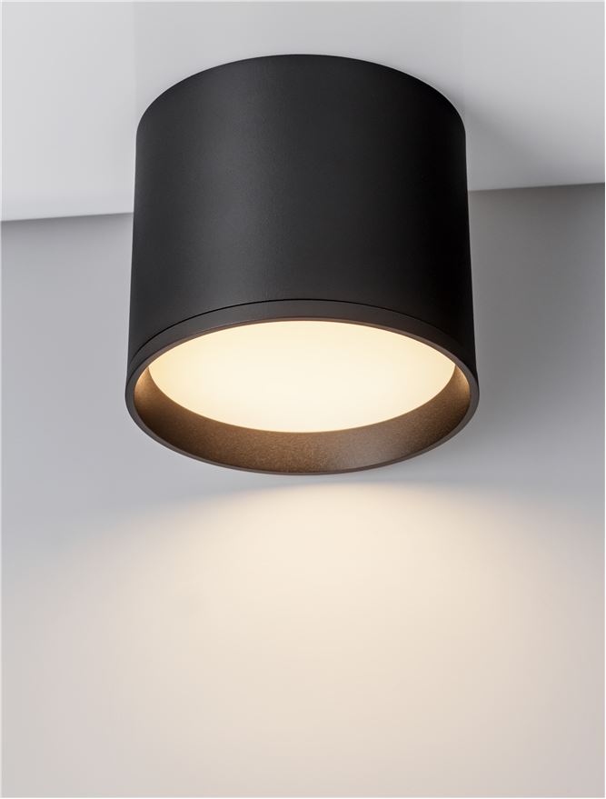 Plafoniera ZIAZA Sandy Black Aluminium Led 10W 3000K Diam: 10 cm Nova Luce