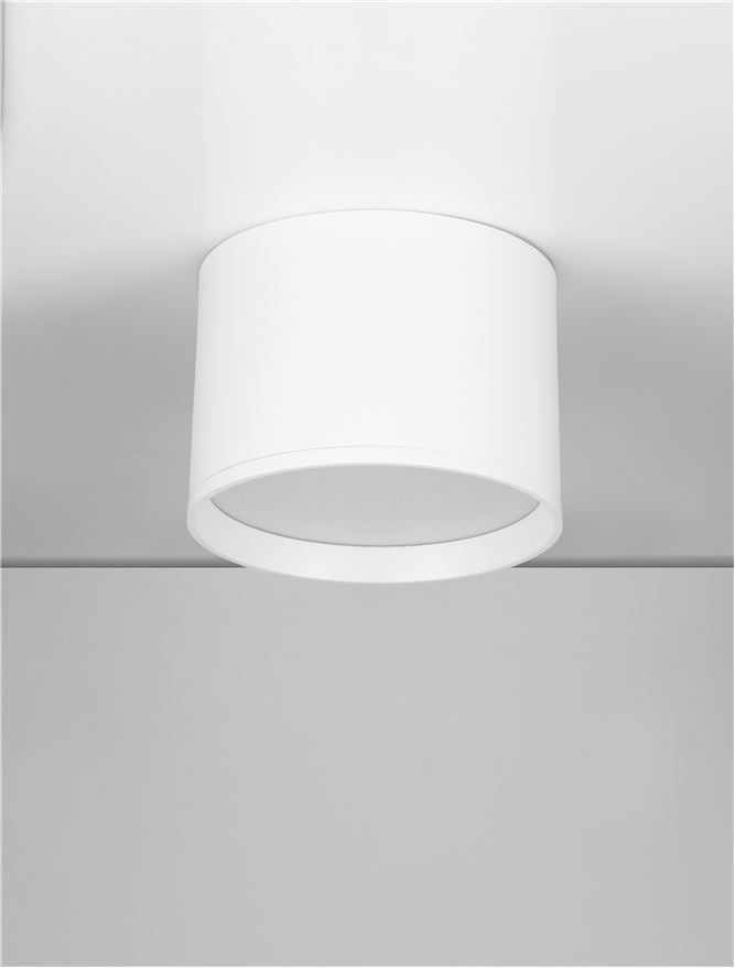 Plafoniera ZIAZA Sandy White Aluminium Led 17W 3000K Diam: 12 cm Nova Luce