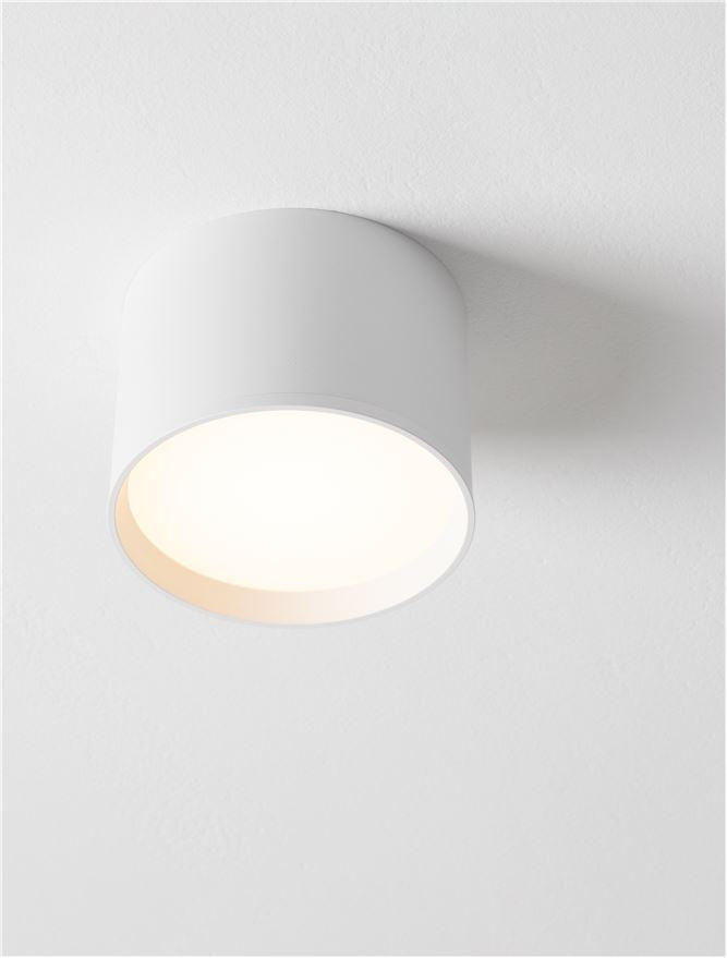 Plafoniera ZIAZA Sandy White Aluminium Led 17W 3000K Diam: 12 cm Nova Luce