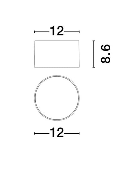 Plafoniera ZIAZA Sandy White Aluminium Led 17W 3000K Diam: 12 cm Nova Luce