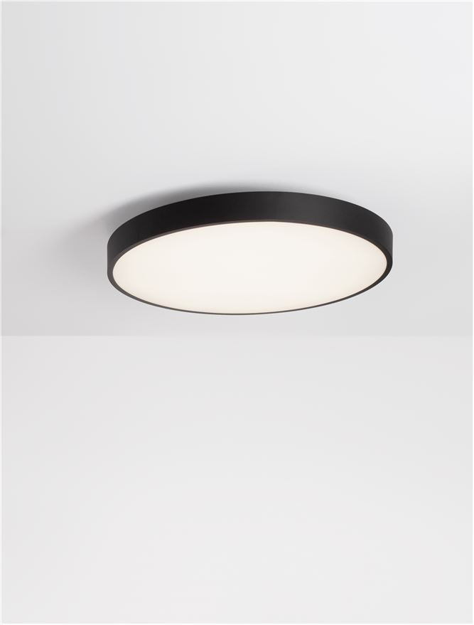 Plafoniera PERFECT Sandy Black Aluminium & Acrylic Surface LED 24W 2700-6000K Changing CCT & Dimming Diam: 40 cm  Nova Luce