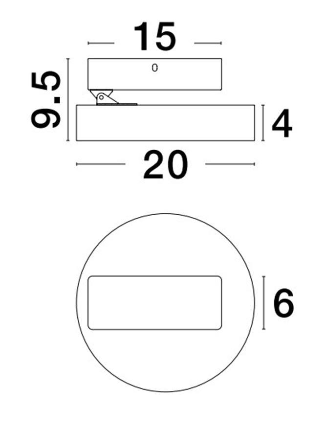 Plafoniera PERFECT Sandy Black Aluminium & Acrylic LED 20W 3000K Diam: 20 cm  Nova Luce