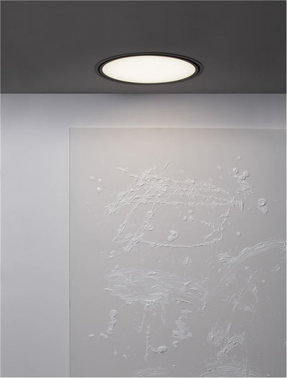 Plafoniera PERFECT Sandy Black Aluminium & Acrylic Recessed Profile LED 24W 3000K  Diam: 40 cm  Nova Luce