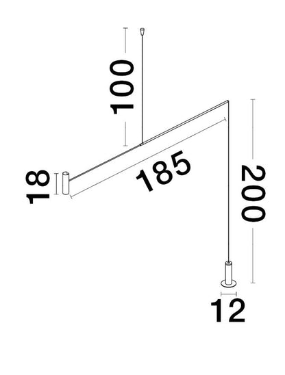 Lampadar VOICE black led 12W 3000K IP20 H200cm Nova Luce