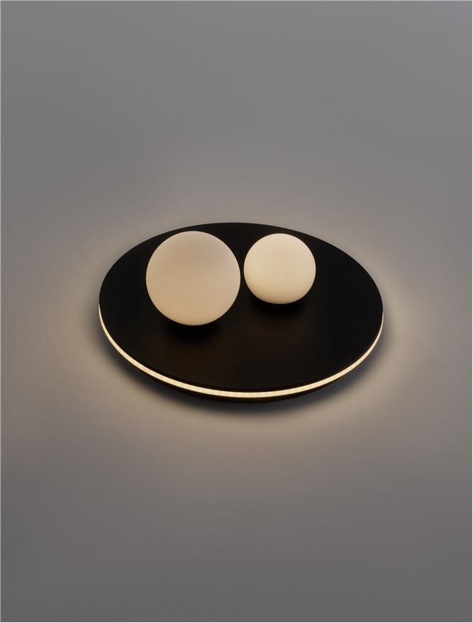 Plafoniera VELNA Sandy Black Aluminium Opal Glass LED 40W 3000K Diam: 40 cm Nova Luce