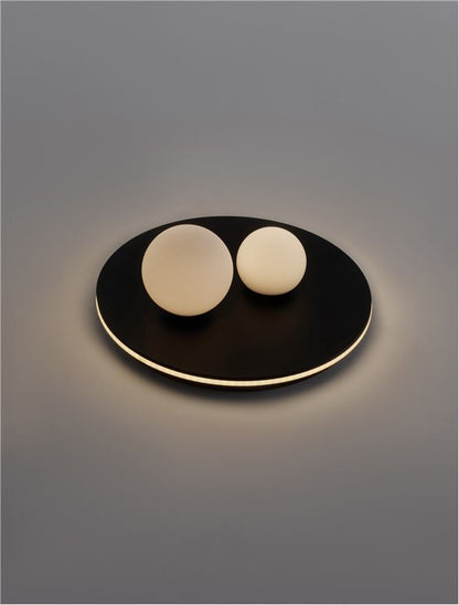 Plafoniera VELNA Sandy Black Aluminium Opal Glass LED 40W 3000K Diam: 40 cm Nova Luce