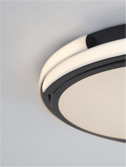 Plafoniera ODREY Sandy Black Aluminium & Acrylic  Led 30W Diam: 40 cm Nova Luce