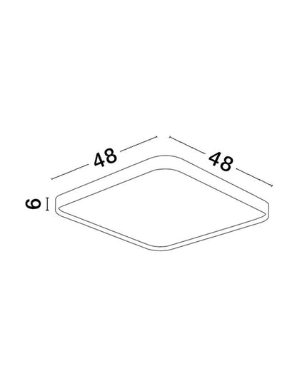 Plafoniera ATHOS Sandy Black Aluminium & Acrylic LED 30W  3000K Dim: 48X48 cm  Nova Luce