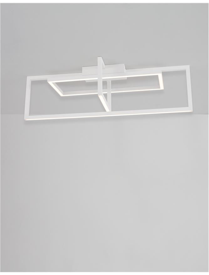 Plafoniera EDGAR Sand White Aluminium & Acrylic LED 35W 3000K Dim: 91X26 cm  Nova Luce