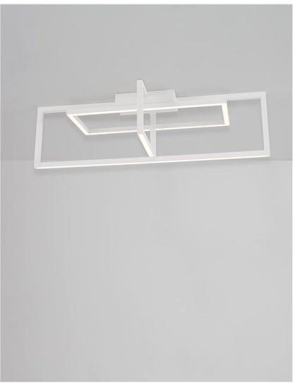 Plafoniera EDGAR Sand White Aluminium & Acrylic LED 35W 3000K Dim: 91X26 cm  Nova Luce