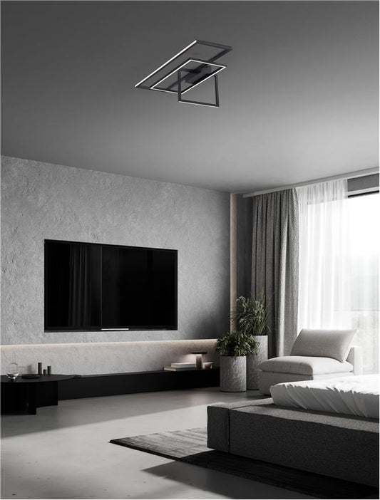 Plafoniera CLEA negru 31W Dim: 92x38.5 cm Nova Luce