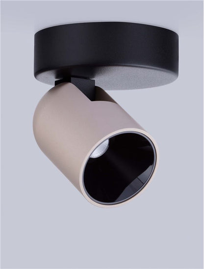 Plafoniera SIRMOS Triac Dimmable Champaign Gold Aluminium & Sandy Black Base LED 8W 3000K Diam: 10 cm  Nova Luce