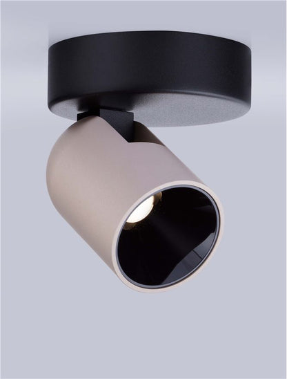 Plafoniera SIRMOS Triac Dimmable Champaign Gold Aluminium & Sandy Black Base LED 8W 3000K Diam: 10 cm  Nova Luce