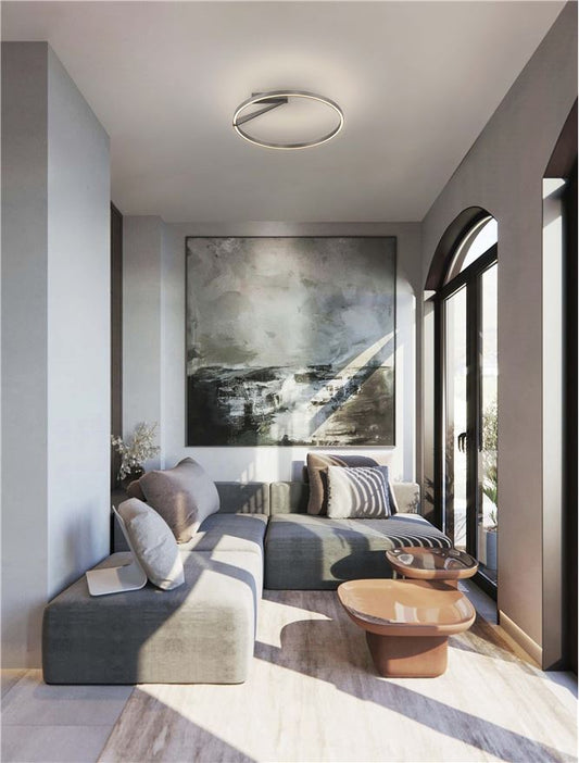 Plafoniera TILIA Triac Dimmable Foggy Nickel Aluminium LED 44W 2700-3000-4000K Diam: 60 cm  Nova Luce