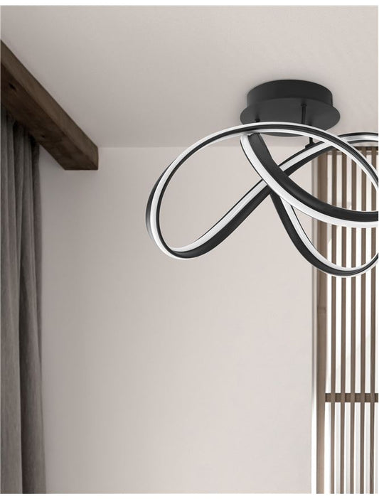 Plafoniera TRUNO Sandy Black Aluminium & Acrylic Led 60W 3000K  Diam: 52 cm Nova Luce