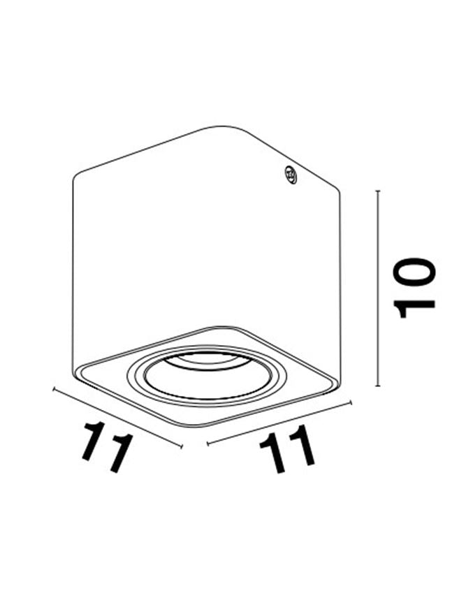 Plafoniera NAMI Black Aluminium LED 1X10W GU10 Dim: 11X11 cm  Nova Luce