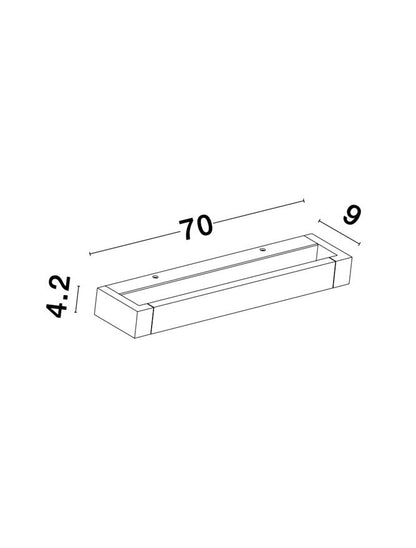 Aplica de interior LINE LED 20 Watt 3000K IP20 L70cm Nova Luce