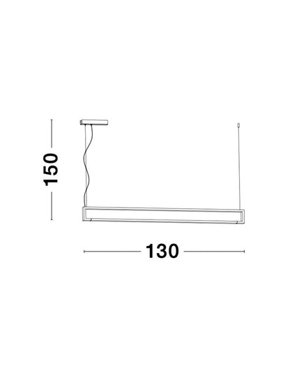 Lampa suspendata LINE Sandy White Aluminium LED 38 Watt  1460Lm 3000K IP20 L 120 cm  Nova Luce