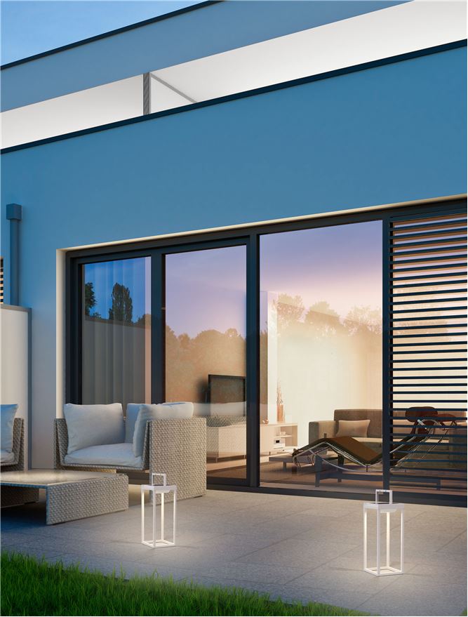 Bolard TEGOLO white, LED 2Watt 5Volt DC 231Lm IP54 3000K Solar Light Cable Length: 100 cm Nova Luce