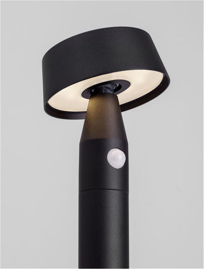 Bolard CHIARO black H90cm,  LED 1Watt 5V DC 69Lm IP54 3000K Solar Light With Sensor Nova Luce
