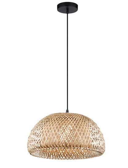 Lampa suspendata SCARLET Natural Bamboo Black PVC Wire & Base NOVA LUCE