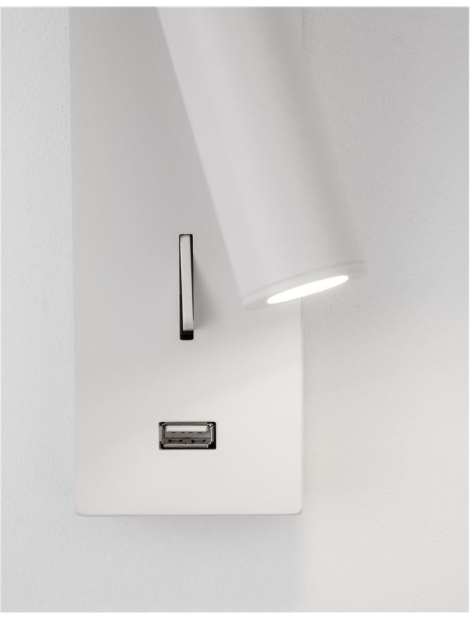 Aplica de interior FUSE  white  3W 3000K IP20 H18cm Nova Luce