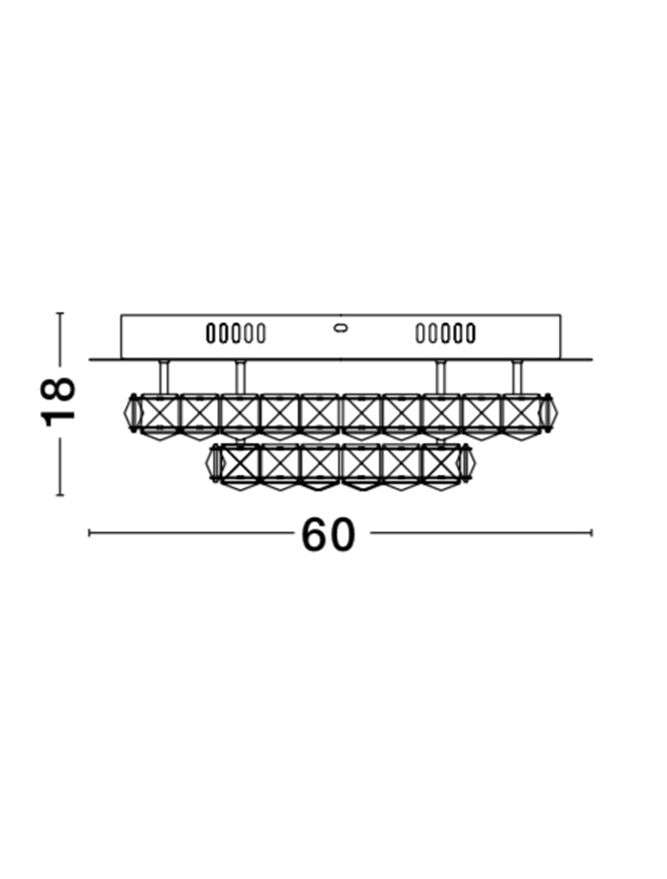 Plafoniera QUENTIN Chrome & White Aluminium K9 Crystal LED 44W 3000K Diam: 60 cm Nova Luce