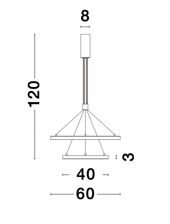 Lampa suspendata EMPATIA 2 Brass Gold Aluminium 4200Lm NOVA LUCE