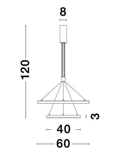 Lampa suspendata EMPATIA 2 Brass Gold Aluminium 4200Lm NOVA LUCE