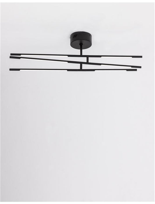 Plafoniera RACCIO Black Metal & Acrylic 30W Dim: 84 X 77 cm Nova Luce