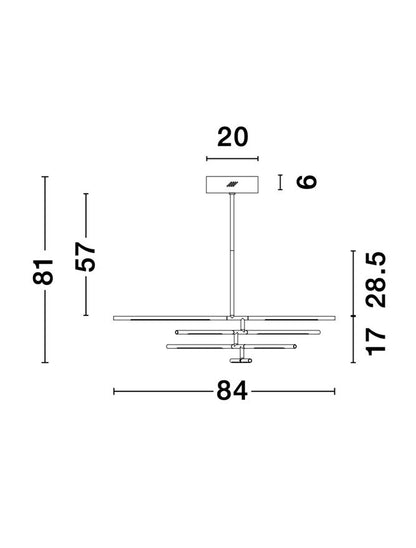Lampa suspendata RACCIO Black Metal & Acrylic L84 NOVA LUCE