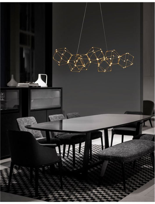 Lampa suspendata NEBULA Gold Metal L94.5 NOVA LUCE