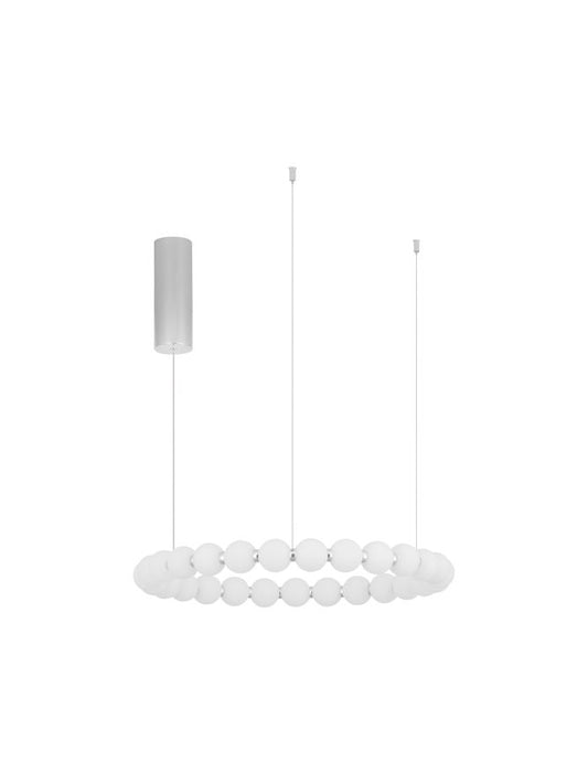 Lampa suspendata PERLA Round Chrome Metal & Opal Glass D62 NOVA LUCE