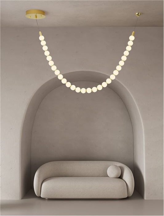 Lampa suspendata PERLA Gold Metal & Opal Glass 116cm NOVA LUCE