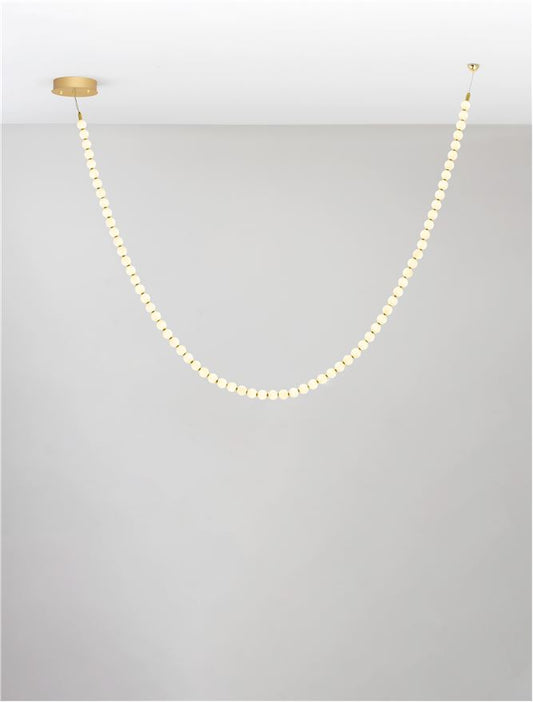 Lampa suspendata PERLA Gold Metal & Opal Glass 200cm NOVA LUCE