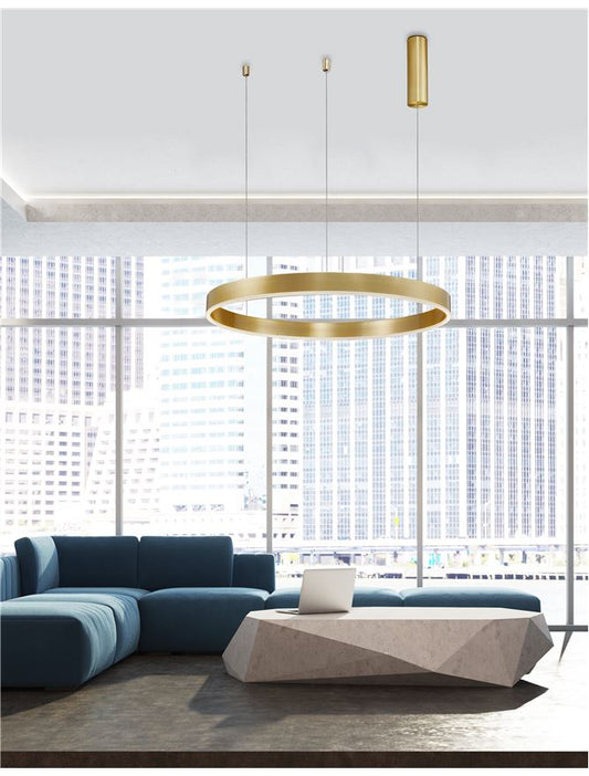 Lampa suspendata MOTIF Brass Gold D80 H120 NOVA LUCE