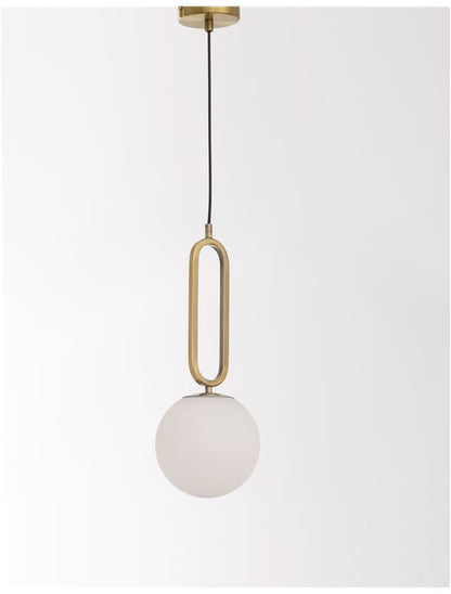 Lampa suspendata GRUS D20 Brass Metal Opal Glass NOVA LUCE