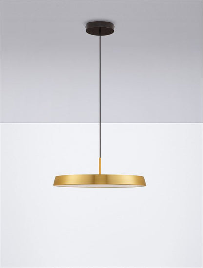 Lampa suspendata VETRO Satin Gold Aluminium & Acrylic Black Fabric Wire NOVA LUCE