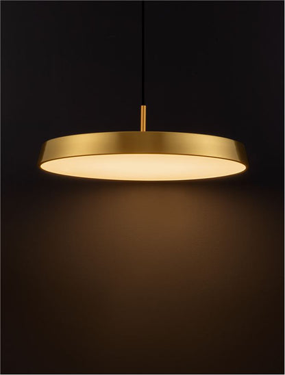 Lampa suspendata VETRO Satin Gold Aluminium & Acrylic Black Fabric Wire NOVA LUCE