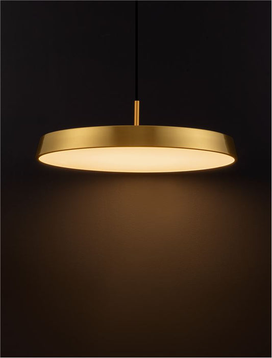 Lampa suspendata VETRO Satin Gold Aluminium & Acrylic Black Fabric Wire NOVA LUCE
