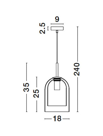 Lampa suspendata VELOR Double Layered Smoky Glass & Black Cord & Black Metal Base NOVA LUCE