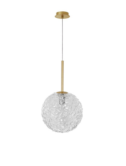 Lampa suspendata MIRANO Clear Structured Glass & Brushed Gold Steel E27 1x12 NOVA LUCE