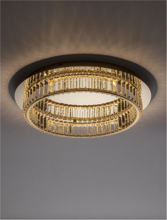 Plafoniera AURELIA Gold Metal & Crystal 29W Diam. 50 cm Nova Luce