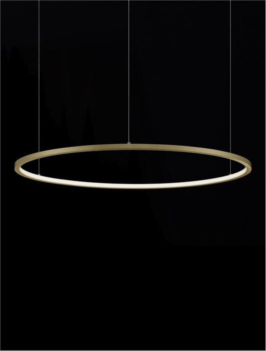 Lampa suspendata TARQUIN Brushed Gold Aluminum D80 NOVA LUCE