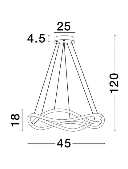 Lampa suspendata JINAL Black Aluminium W45 NOVA LUCE