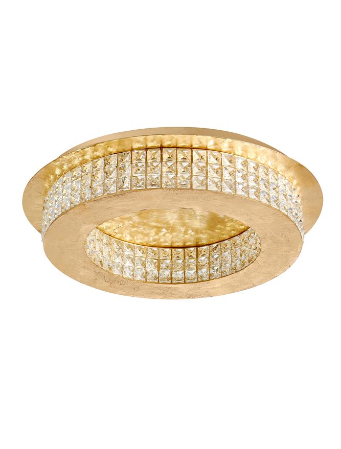 Plafoniera ZEFFARI Golden Leaf Aluminium & K9 Crystal Led 40W 4000K Diam: 55 cm Nova Luce