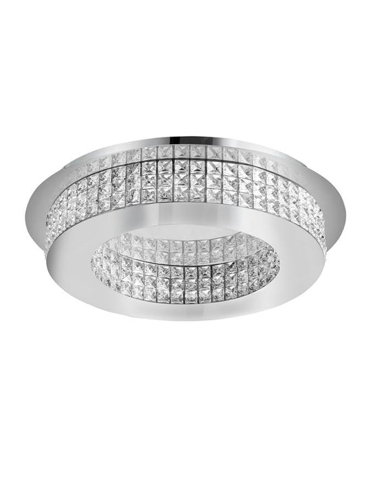 Plafoniera ZEFFARI Chrome Aluminium & K9 Crystal Led 40W 4000K Diam: 50 cm Nova Luce